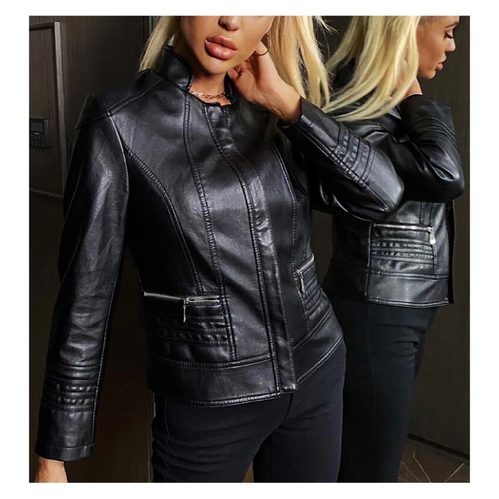 Faux Leather Moto Jacket